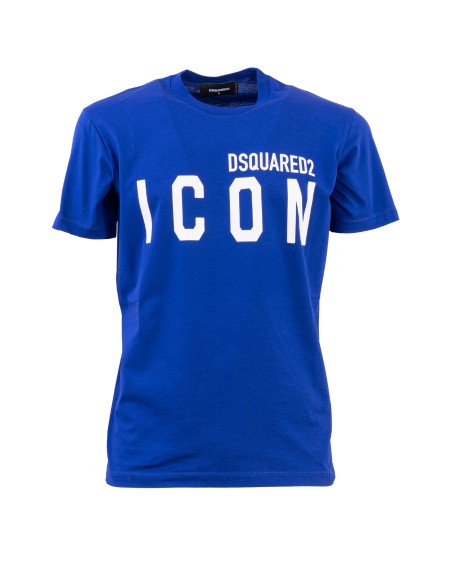 Shop DSQUARED2  T-shirt: Dsquared2 "Be Icon" t-shirt.
T-shirt girocollo in jersey di cotone.
Vestibilità slim.
Stampa lettering "DSQUARED2 ICON" sul davanti.
Composizione: 100% Cotone.
Fabbricato in Italia.. GC0003 S23009-497